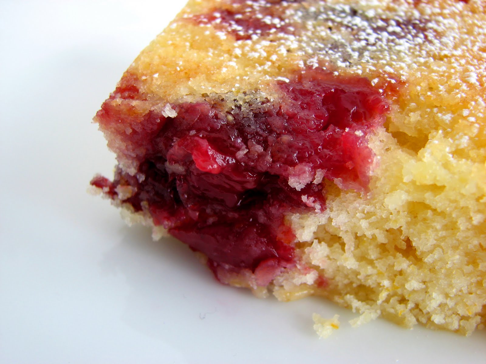 pastry studio Cornmeal Cake with Balsamic Cherries