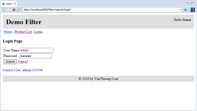 Demo Filter - Login Page Demo Filter - Login Page
