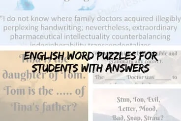 English Word Puzzles and Answers for Middle School Students