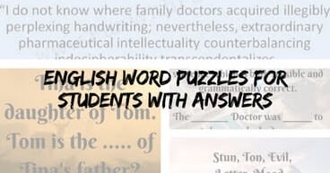 English Word Puzzles for students with answersFun With Puzzles