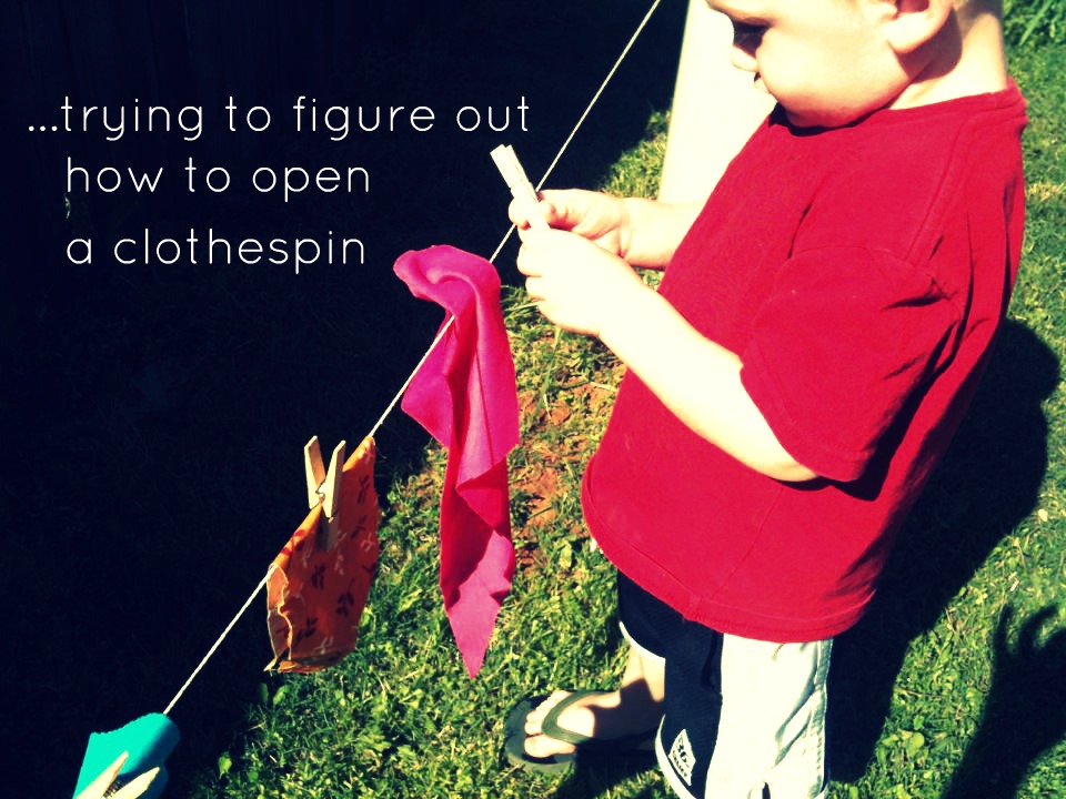 Beautiful Somehow: Fine Motor Practice: Clothesline Play