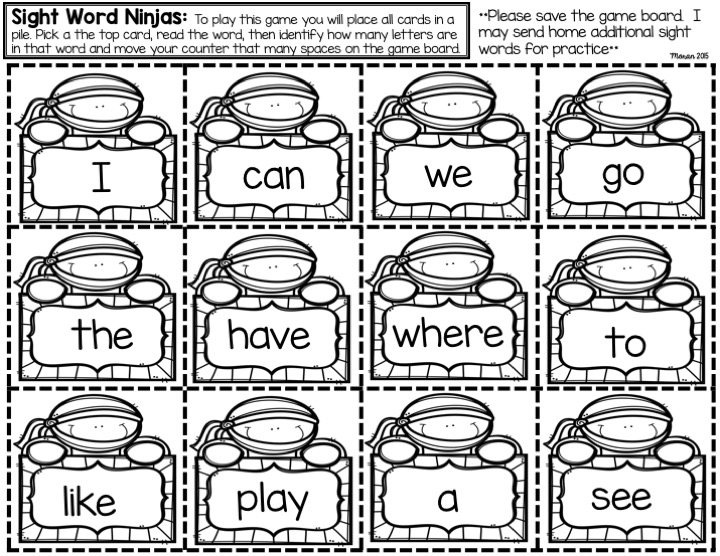 Ms Moran s Kindergarten Kindergarten Sight Word Activities
