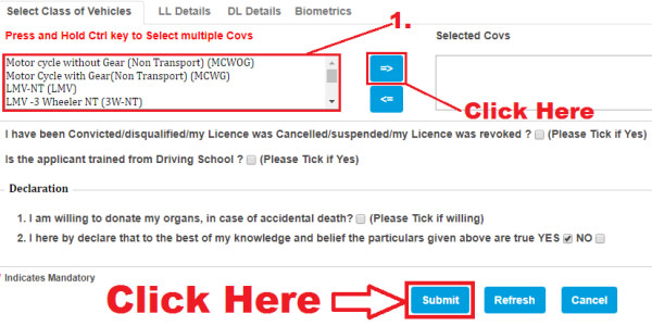 how to apply for 4 wheeler driving license online