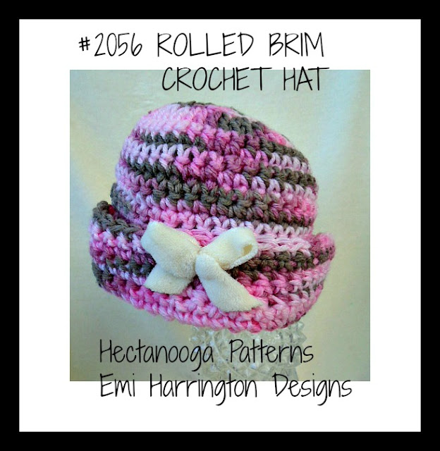 HECTANOOGA PATTERNS Free crochet pattern 2056 ROLLED BRIM HAT, newborn 4 yrs