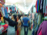 Shops with genuine clothing in Vietnam markets