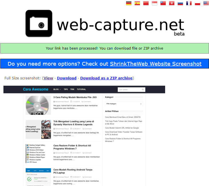 Web capture. Web capture