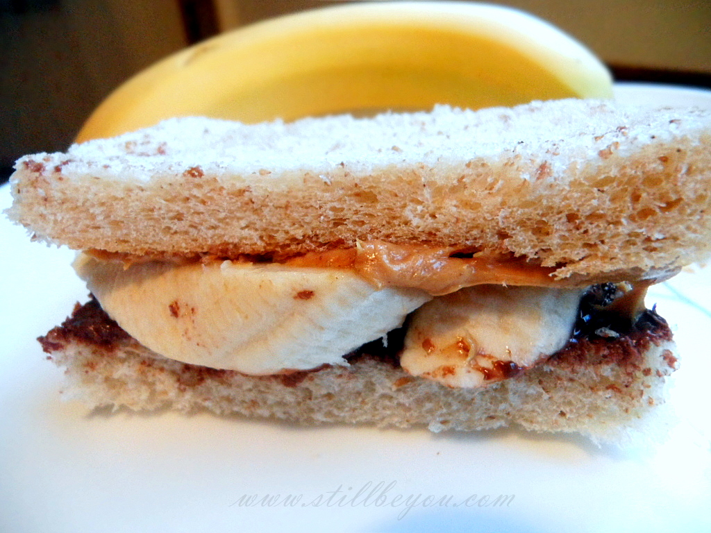 Peanut Butter Nutella Banana Sandwich
