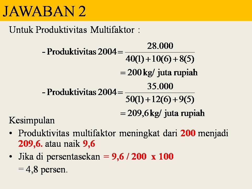 Contoh Soal Dan Jawaban Produktivitas - Rangking Soal