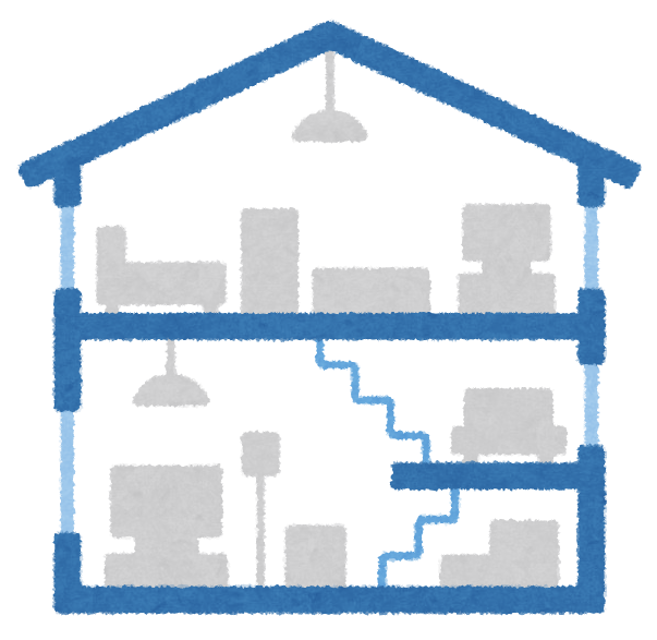 中二階のある家の断面図 かわいいフリー素材集 いらすとや