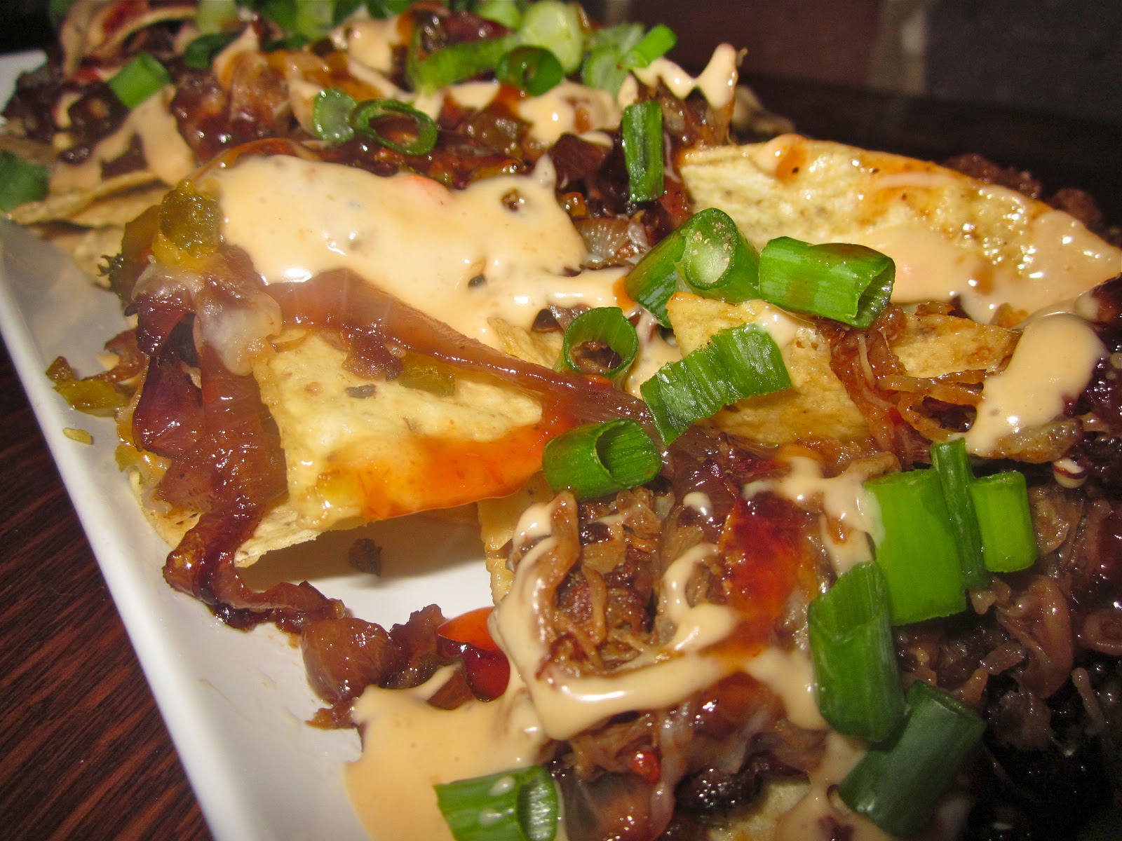 Haute + Heirloom Title Town's Famous BBQ Nachos with Pulled Pork, Pan