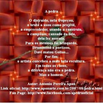 A pedra. Poema de Antonio Pereira Apon.