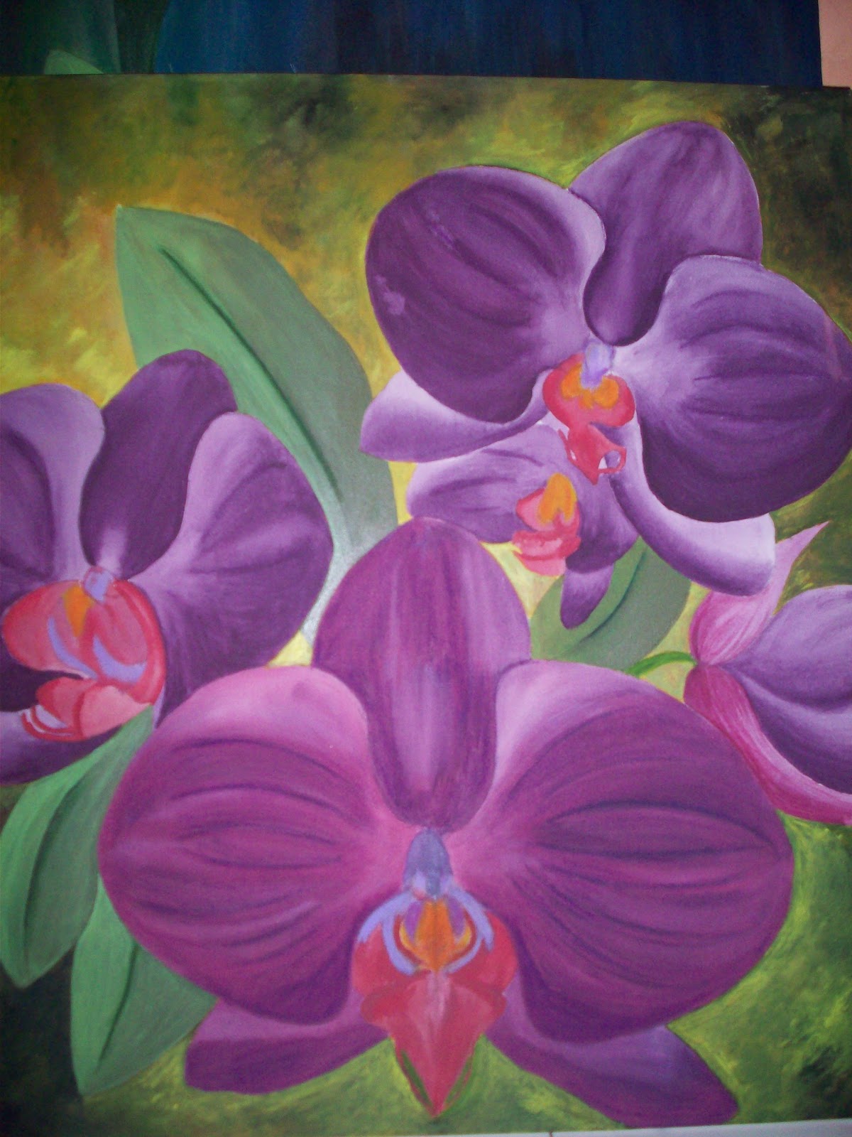 Iris Purple Lukisan Bunga  Anggrek