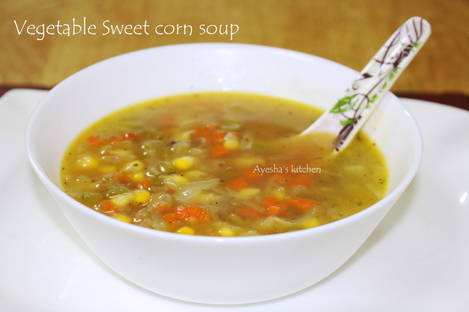 sweet corn soup recipe, sweet corn veg soup