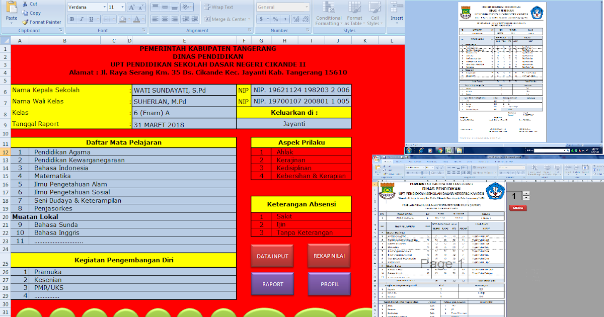 APLIKASI NILAI RAPORT UTS UNTUK KTSP