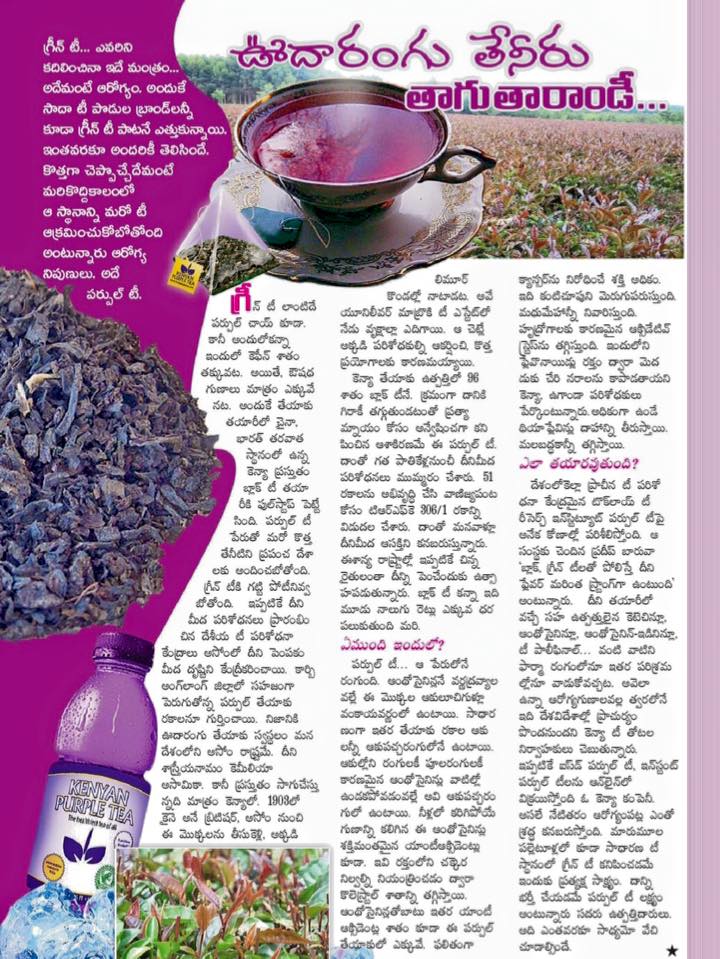 TELUGU WEB WORLD HEALTH BENEFITS WITH PURPLE TEA
