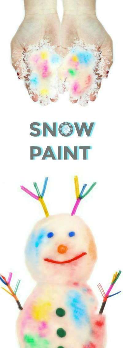 2-INGREDIENT SNOW PAINT FOR KIDS- a must try Winter activity for kids!! #snowpaint #wintercraftsforkids #kidscrafts