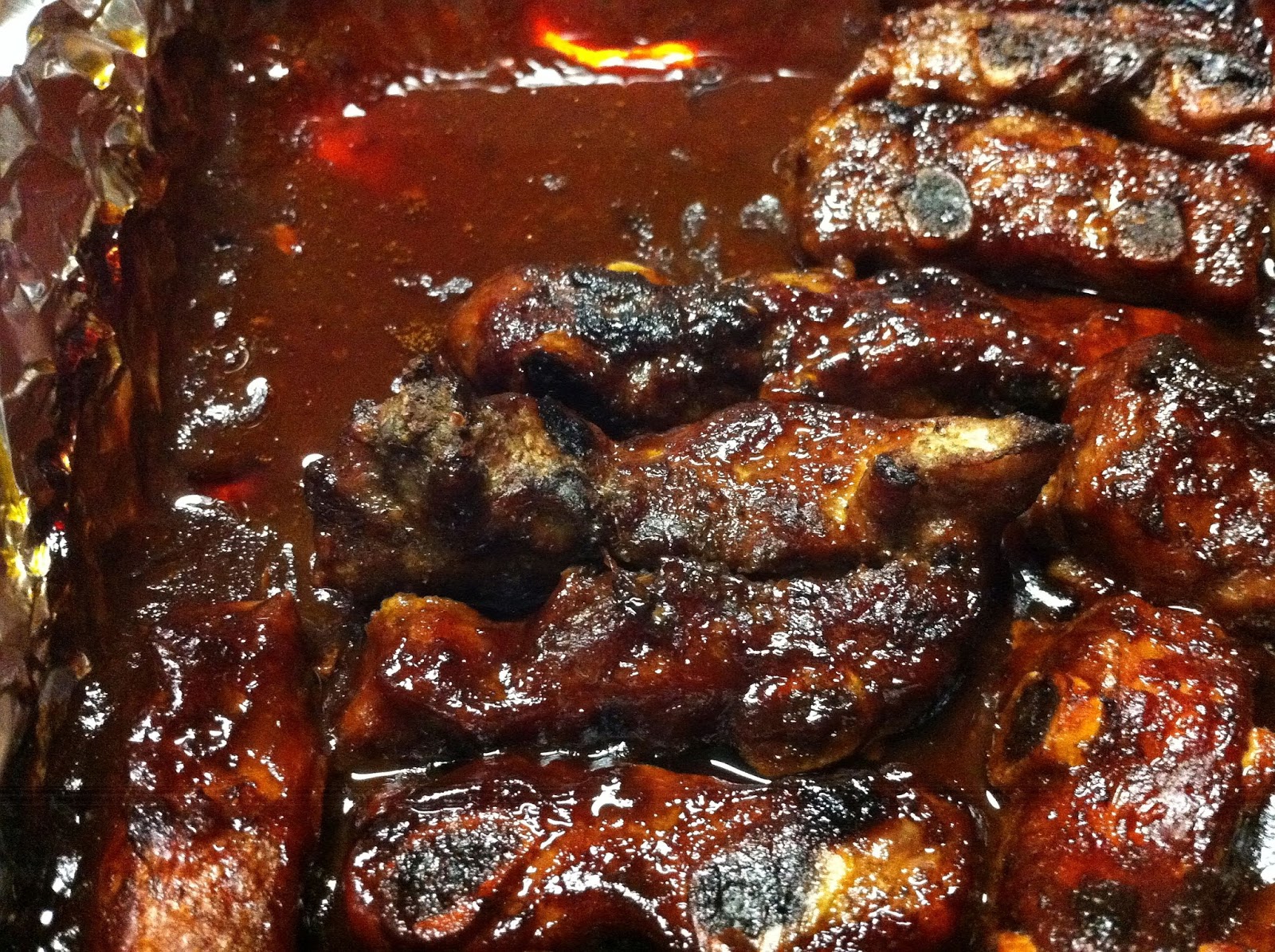 Wade's Global Kitchen Jerk Pork Loin Back Rib Tips in Jack Daniels BBQ