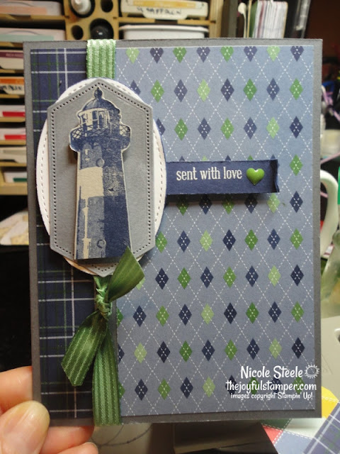 Sent With Love masculine card with High Tide and Country Club DSP masculine cards | high tide | country club designer series paper | card sketches | Nicole Steele The Joyful Stamper