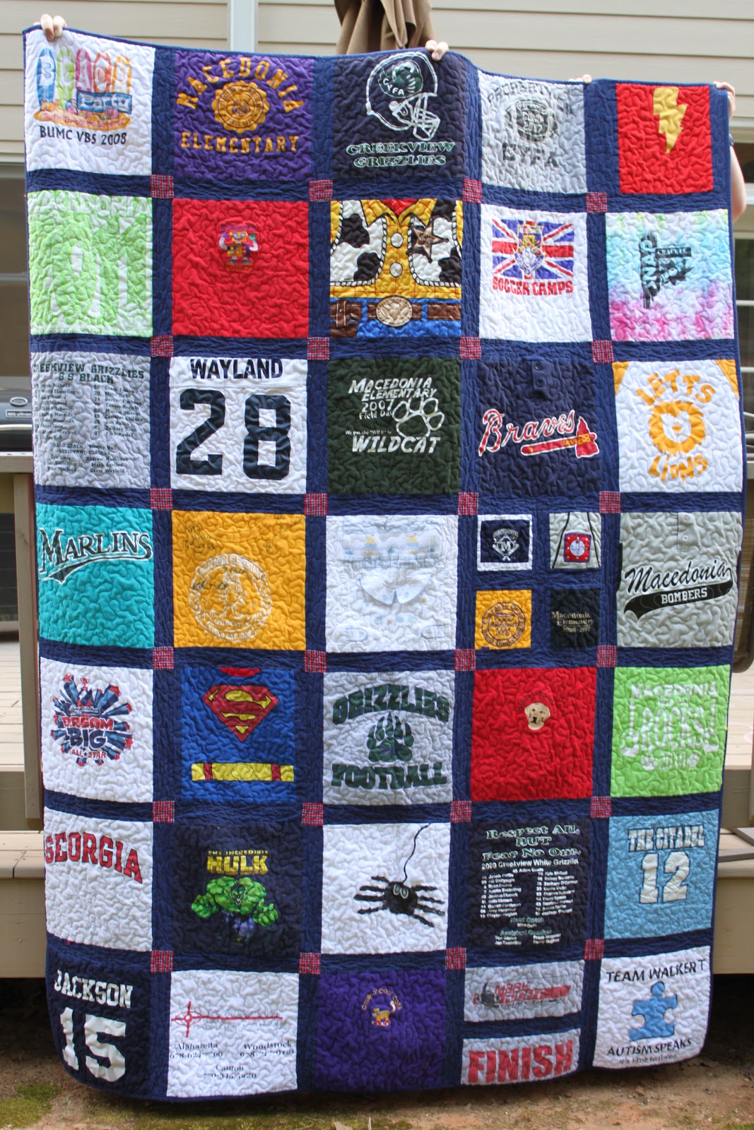 T shirt quilt frecklemama
