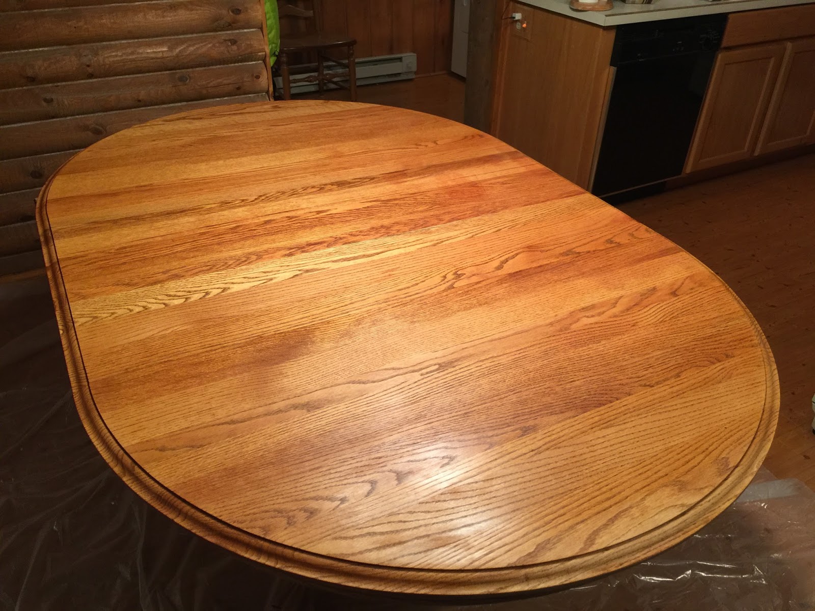 Eclectic Breakfast Refinishing An Oak Table Top