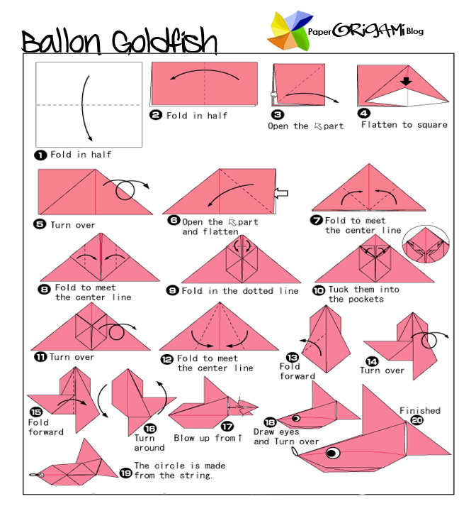 Fun Origami Ballon Goldfish Paper Origami Guide