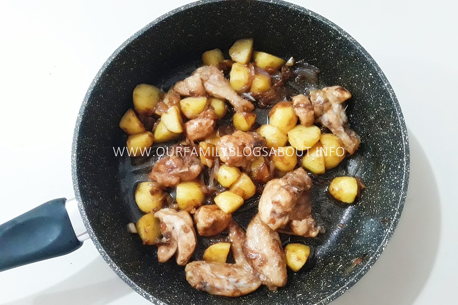 Stir Fry Chicken and Potatoes with Sarsaya Oyster Sauce