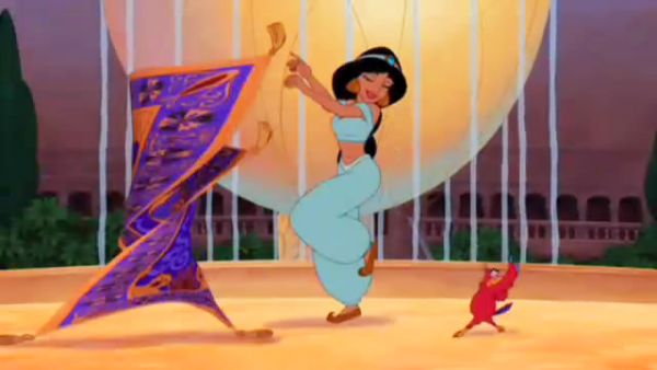 Watch Disney Princess Jasmine More than a Peacock Princess song performed by Lea Salonga as Princess Jasmine and Gilbert Gottfried as Iago