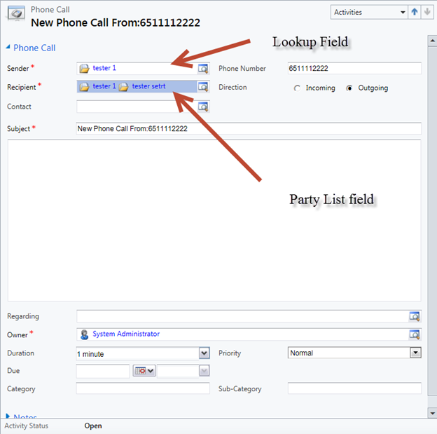 how to set the Lookup and PartyList Lookup in mscrm