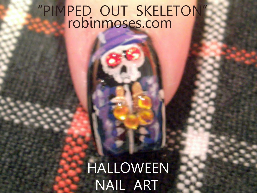 10. Skeleton Bones Nail Art Designs for Halloween - wide 6