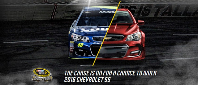Chase for the NASCAR Sprint Cup Sweepstakes Chevrolet wants you to enter daily to win their track-inspired Chevy SS and a trip to join all 16 Chase for the NASCAR Sprint Cup drivers at NASCAR Sprint Cup Series Champion’s Week in Vegas!