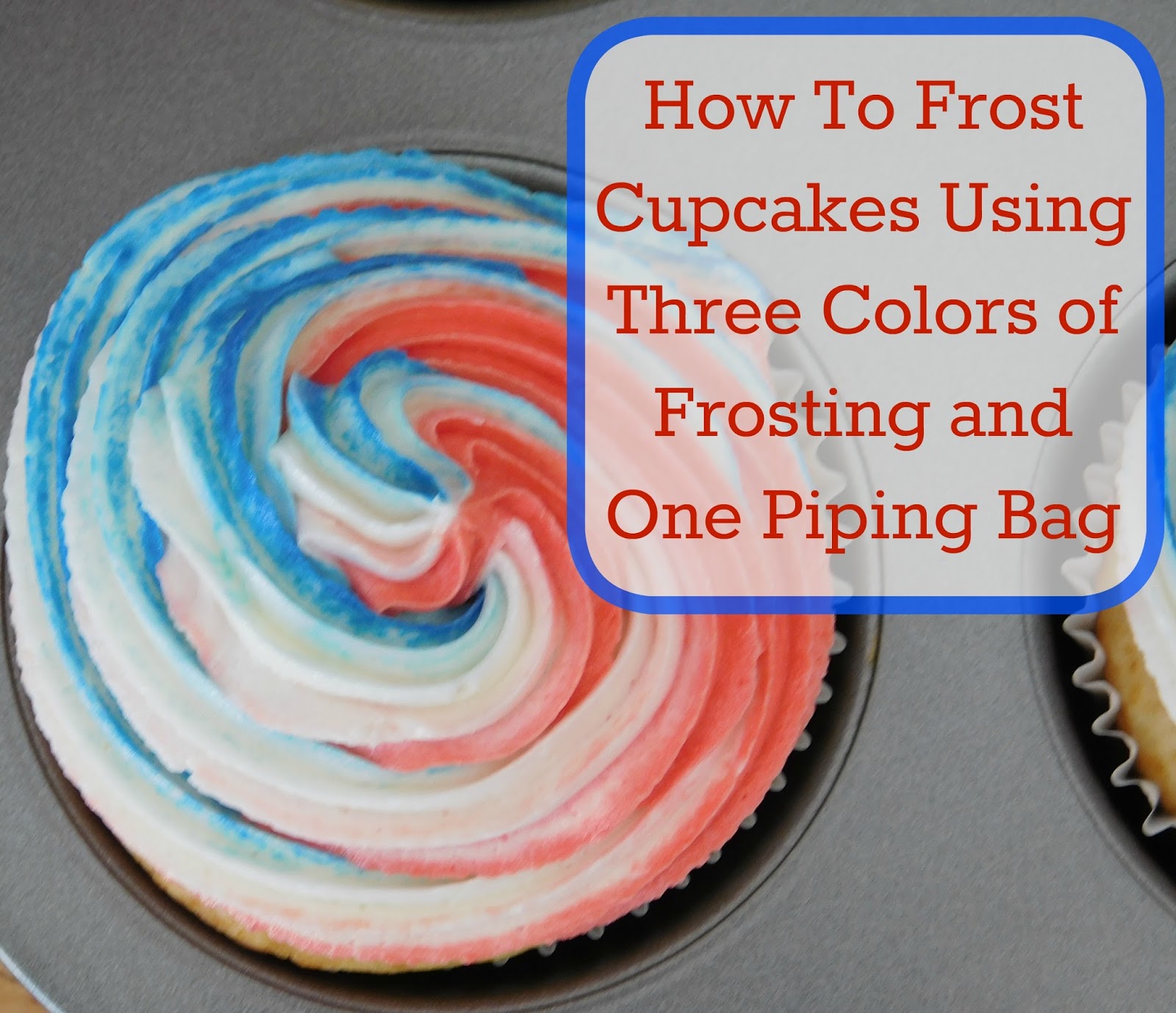How to Frost Cupcakes Using Three Colors of Frosting and One Piping Bag