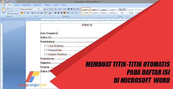 Cara Membuat Daftar Isi Titik-titik Otomatis di Microsoft Word