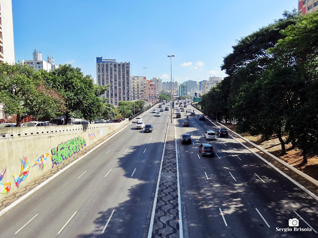 Vista ampla do Viaduto Júlio de Mesquita Filho - Bela Vista - São Paulo