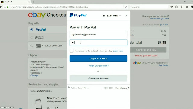 eBay PayPal login