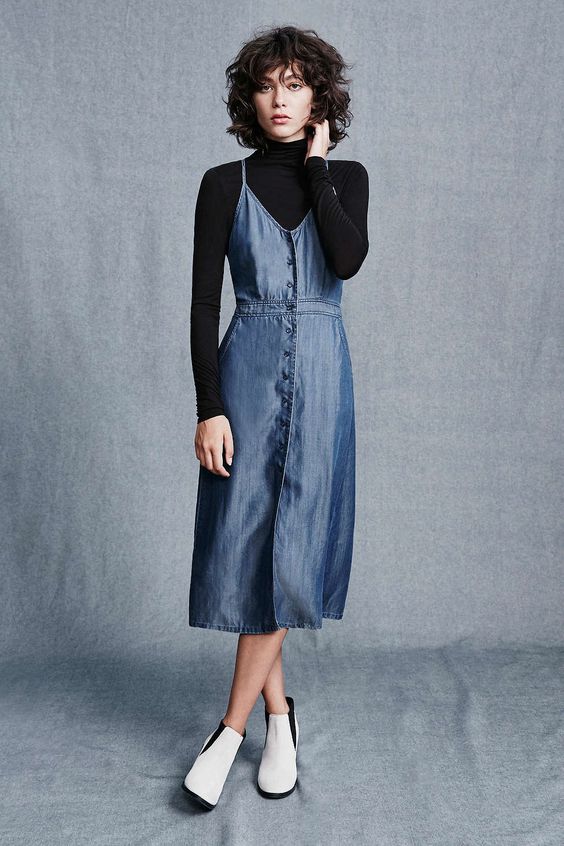 Transition into Fall with The Denim Dress Miss Rich