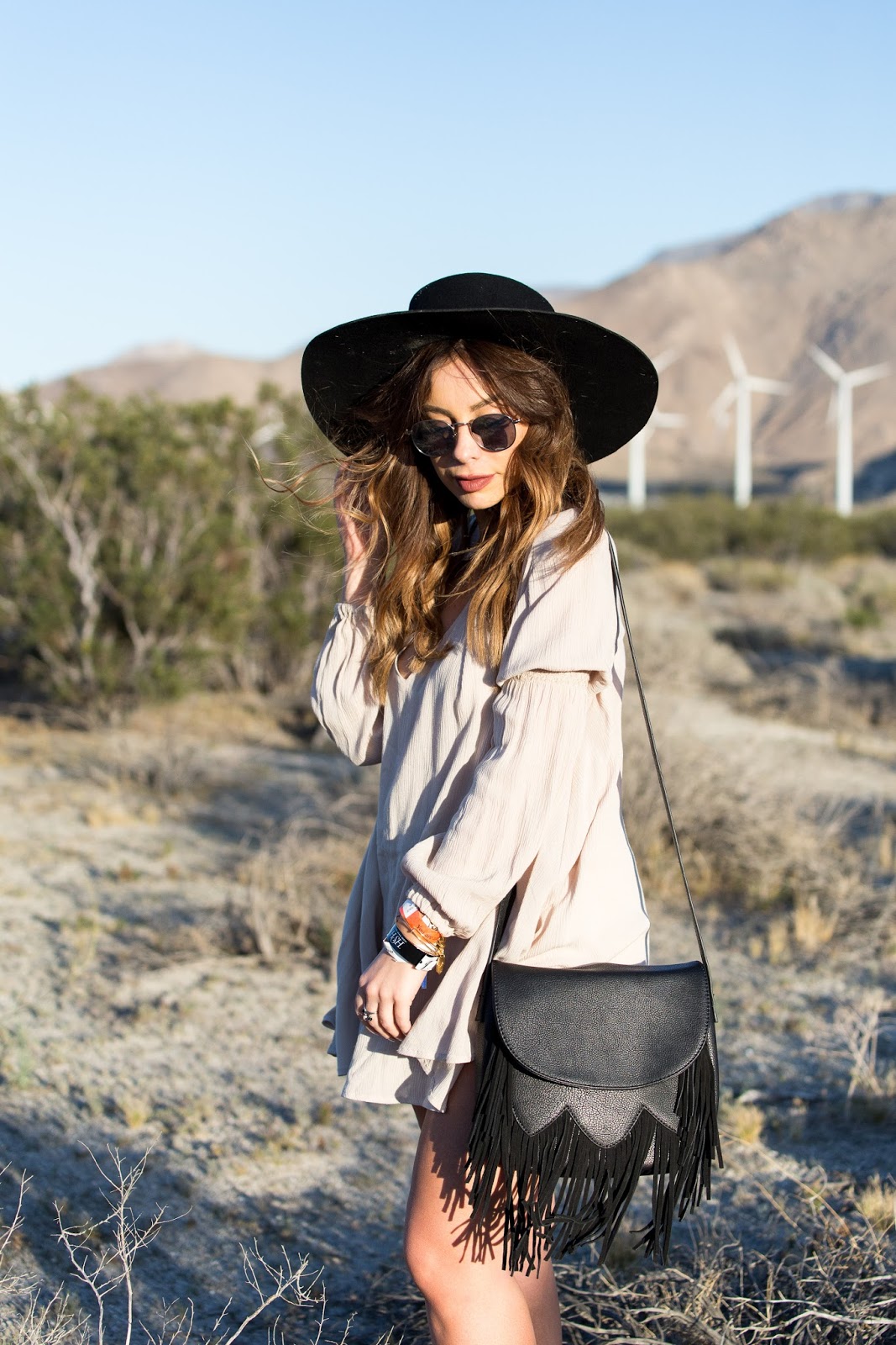 Stiletto Beats, forever 21, brixton, flat top hat, boater hat, black hat, fringe bag, Sole Society, Target, desert, palm springs, coachella, festival fashion,
