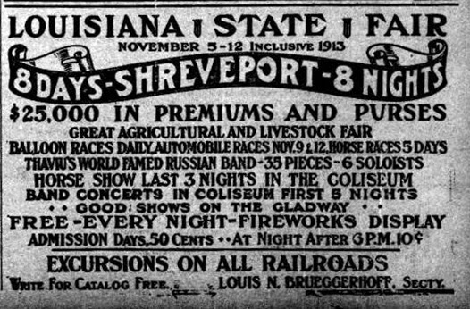 Roots From The Bayou: 100 Years Ago Today ~ Louisiana State Fair