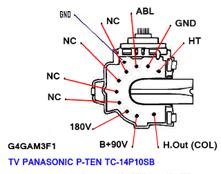 Data Pin Out Flyback G4GAM3F1 TV Panasonic P-Ten TC-14P10SB