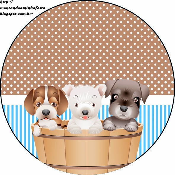 Perritos: Etiquetas para Candy Bar para Imprimir Gratis. Toppers o etiquetas de Perritos.