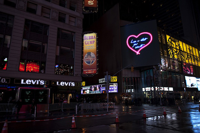 Times Square Tracey Emin neon heart art