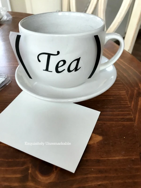 Tea Cup with tea transfer being applied