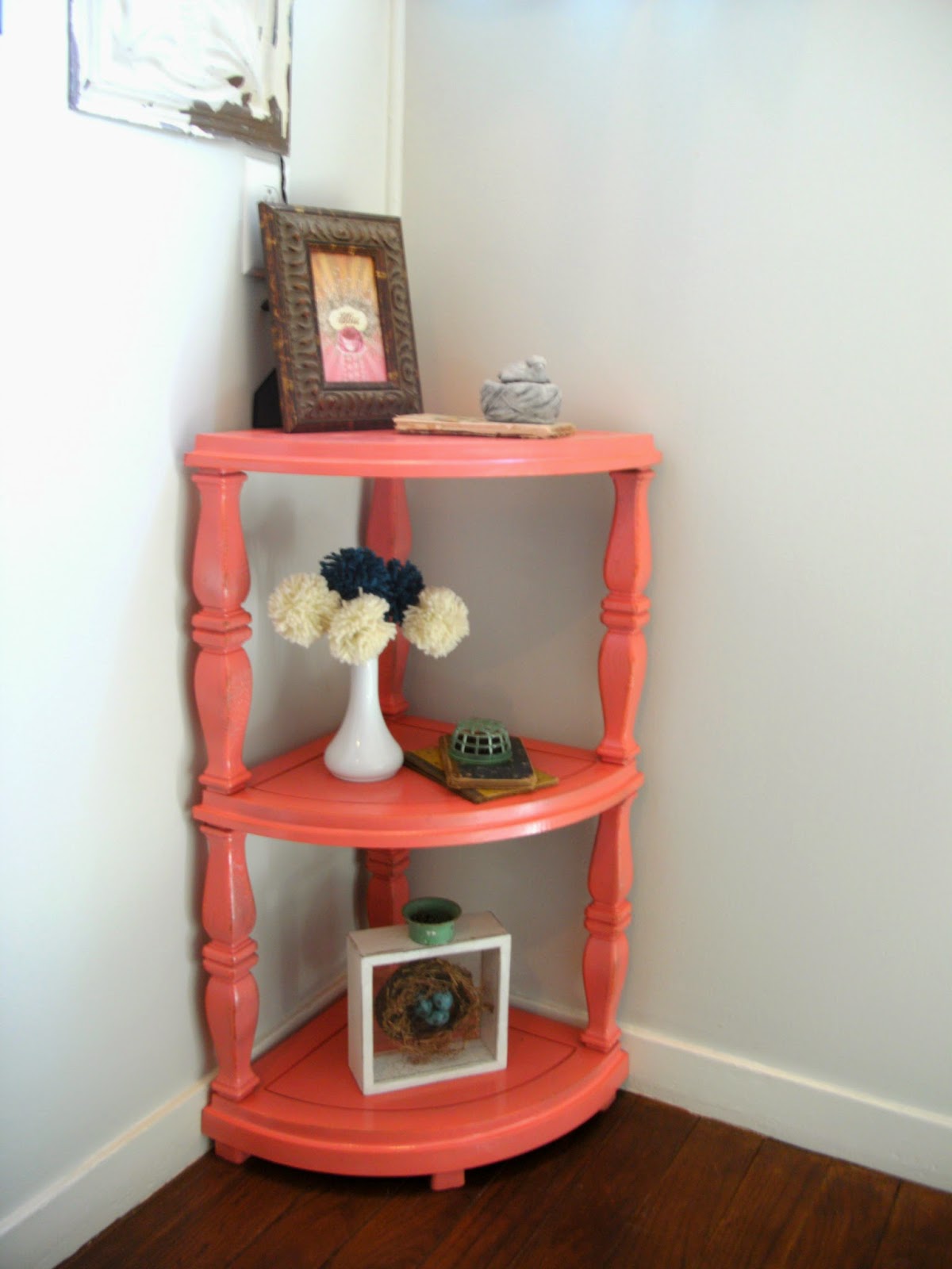 Vintage Corner Shelf Makeover Little Vintage Cottage