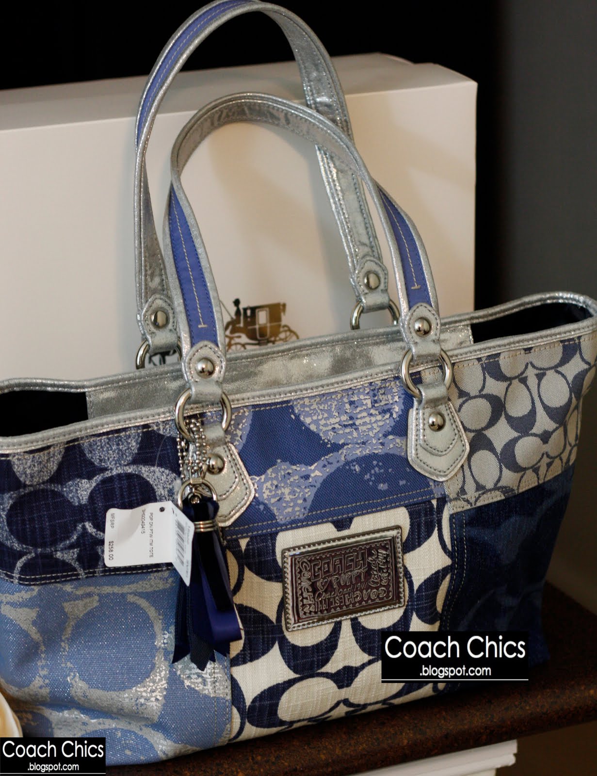 Coach Chics LIMITED TIME COACH SALE Poppy Denim Patchwork Tote