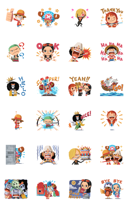 Animated ONE PIECE Super-Cute Stickers