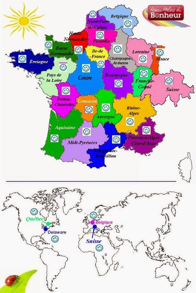 Carte du Réseau des Ateliers du Bonheur