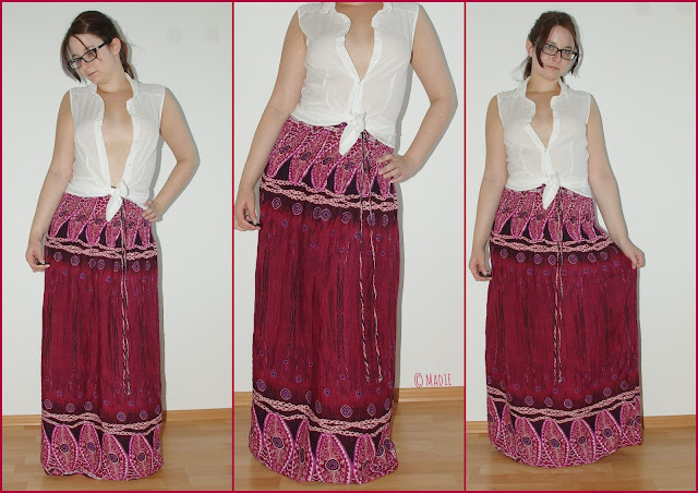 [Fashion] Ethno Boho Maxirock mit weißer Bluse // Boho maxi skirt with ethno print & white blouse