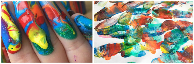 Drip Painting Process Art for Kids - Rainbow Luminaries.