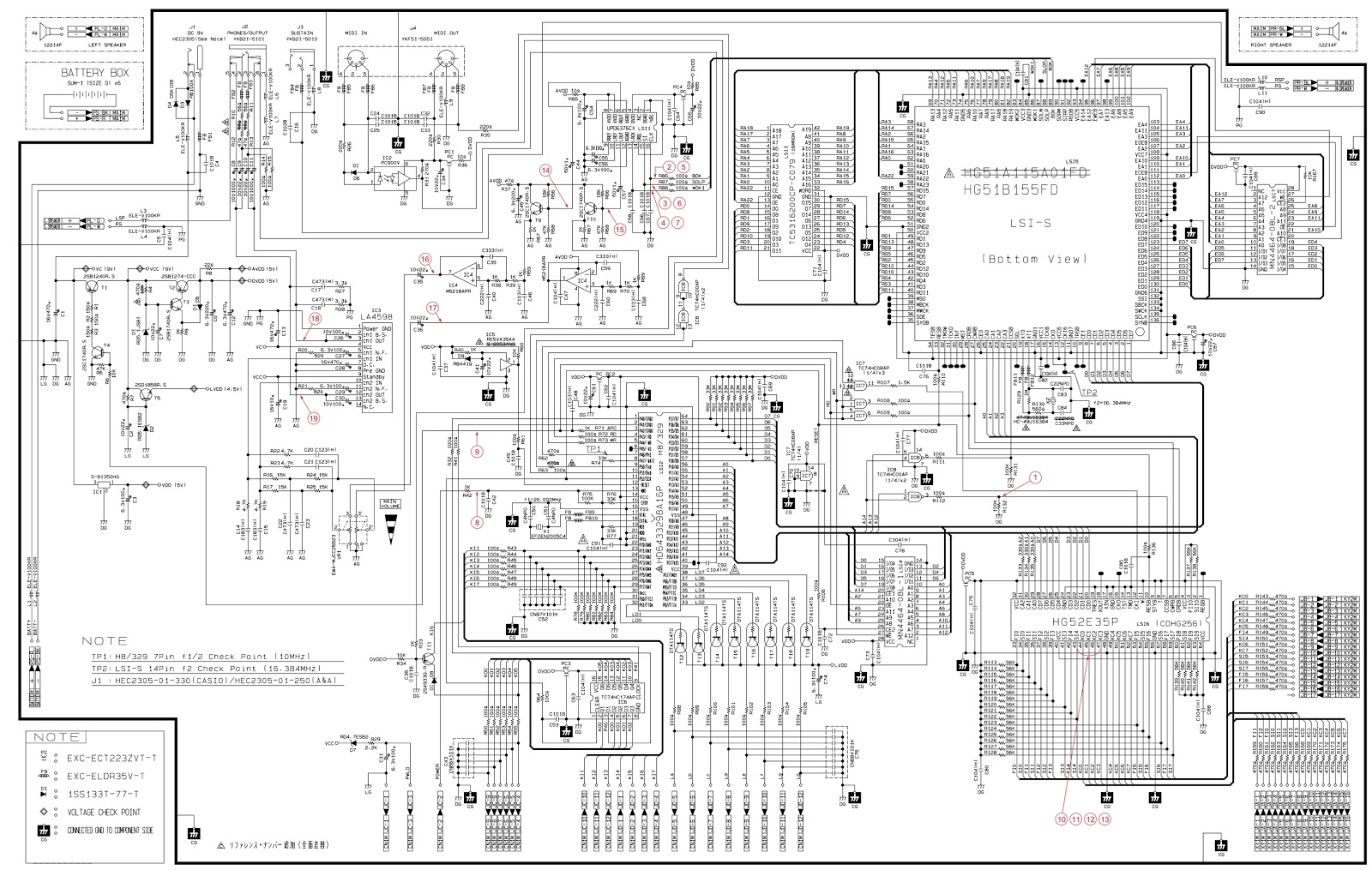 Electrotechnician: Casio CTK-650 ELECTRONIC KEYBOARD – circuit diagram
