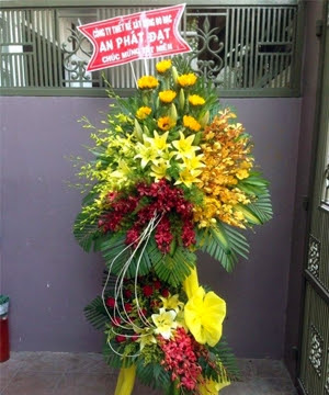 hoa chúc mừng khai trương