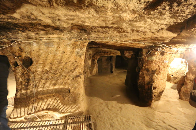 Each room is connected to next room and every floor in the underground city of Kaymakli and Citadel in Cappadocia, Turkey Each room is connected to next room and every floor in the underground city of Kaymakli and Citadel in Cappadocia, Turkey